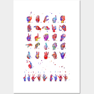 ASL sign language alphabet, Posters and Art